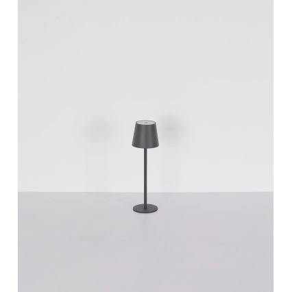 Globo - 3-in-1 dimbare LED aanraakgevoelige oplaadbare buitentafellamp 3W/5V 3000/4000/5000K IP54 1800 mAh grijs