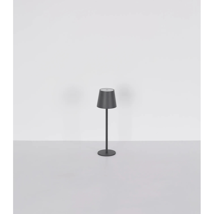 Globo - 3-in-1 dimbare LED aanraakgevoelige oplaadbare buitentafellamp 3W/5V 3000/4000/5000K IP54 1800 mAh grijs