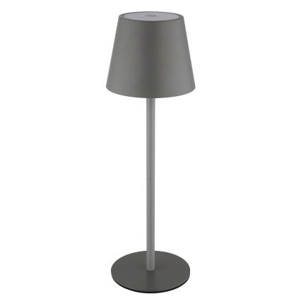 Globo - 3-in-1 dimbare LED aanraakgevoelige oplaadbare buitentafellamp 3W/5V 3000/4000/5000K IP54 1800 mAh grijs
