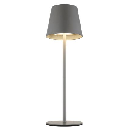 Globo - 3-in-1 dimbare LED aanraakgevoelige oplaadbare buitentafellamp 3W/5V 3000/4000/5000K IP54 1800 mAh grijs