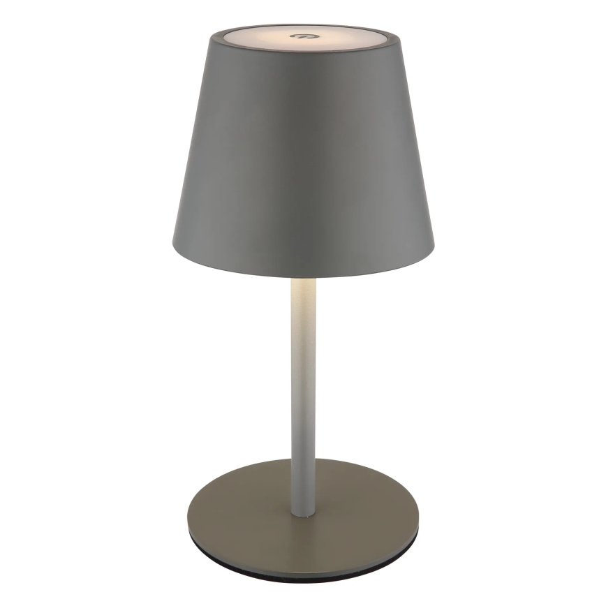 Globo - 3-in-1 dimbare LED aanraakgevoelige oplaadbare buitentafellamp 3W/5V 3000/4000/5000K IP54 1800 mAh grijs