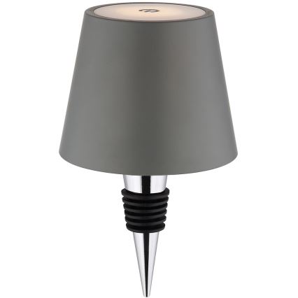 Globo - 3-in-1 dimbare LED aanraakgevoelige oplaadbare buitentafellamp 3W/5V 3000/4000/5000K IP54 1800 mAh grijs