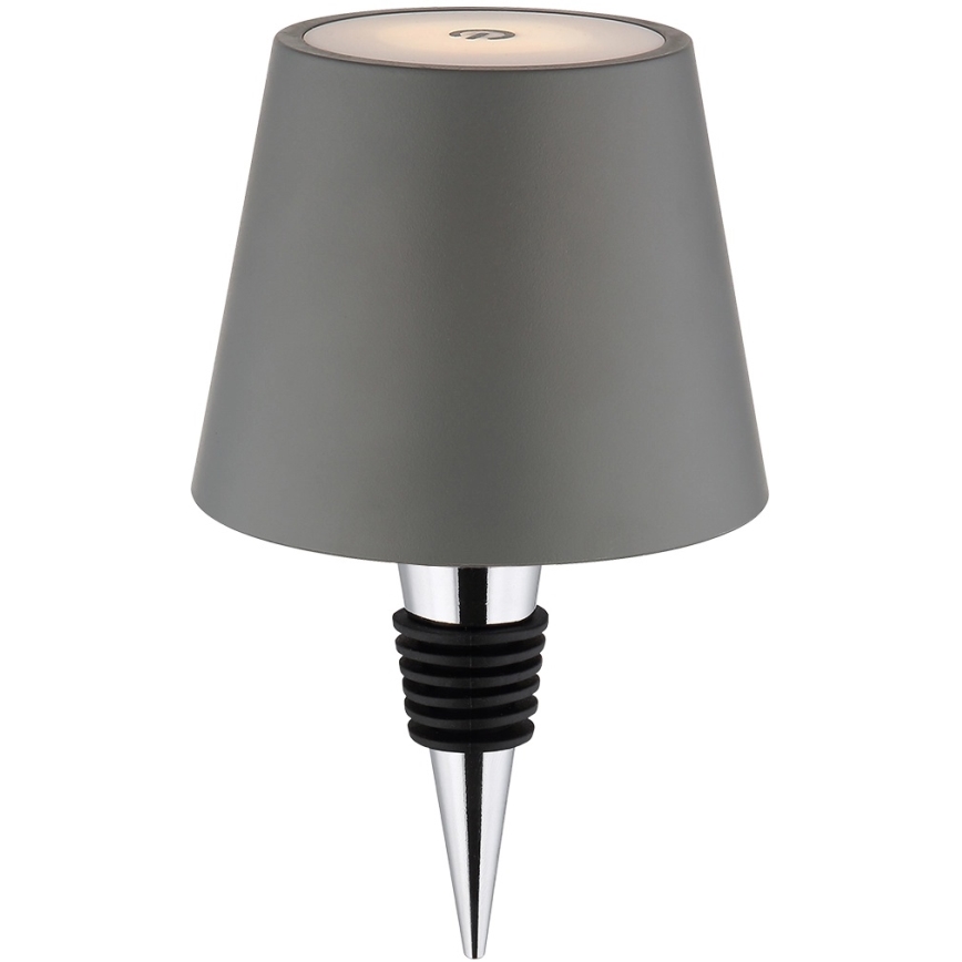 Globo - 3-in-1 dimbare LED aanraakgevoelige oplaadbare buitentafellamp 3W/5V 3000/4000/5000K IP54 1800 mAh grijs
