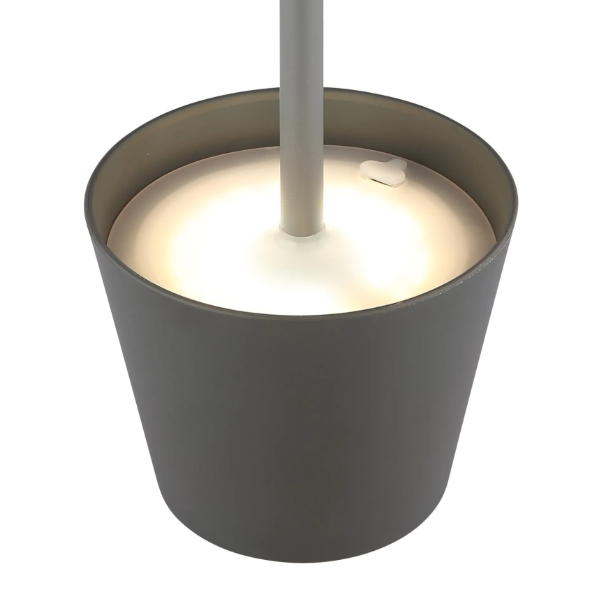 Globo - 3-in-1 dimbare LED aanraakgevoelige oplaadbare buitentafellamp 3W/5V 3000/4000/5000K IP54 1800 mAh grijs