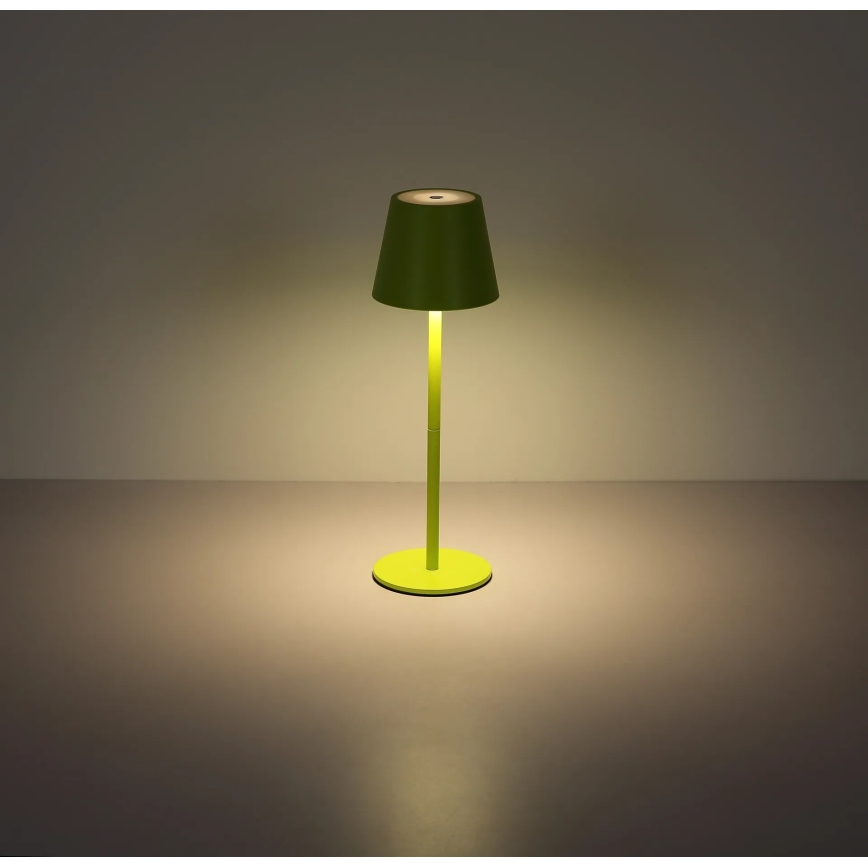 Globo - Dimbare, aanraakbediende oplaadbare buitentafellamp 3-in-1, LED 3W/5V, 3000/4000/5000K, IP54, 1800 mAh, groen