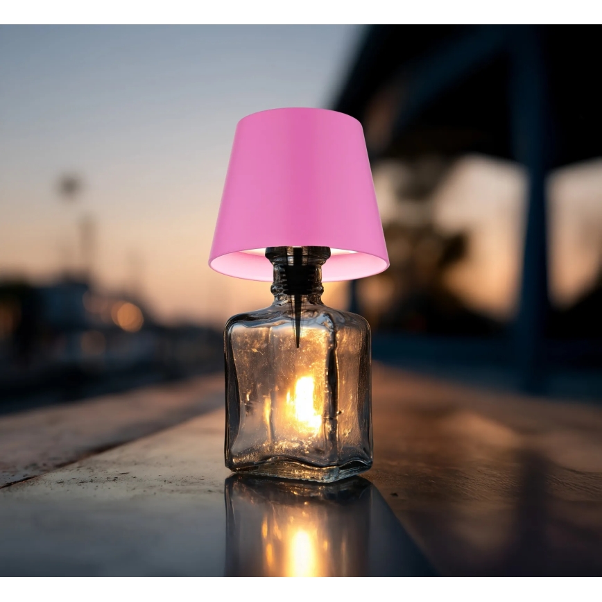 Globo - Dimbare oplaadbare LED-buitentafellamp met aanraakbediening 3-in-1 LED/3W/5V 3000/4000/5000K IP54 1800 mAh roze