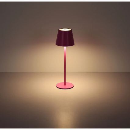 Globo - Dimbare oplaadbare LED-buitentafellamp met aanraakbediening 3-in-1 LED/3W/5V 3000/4000/5000K IP54 1800 mAh roze
