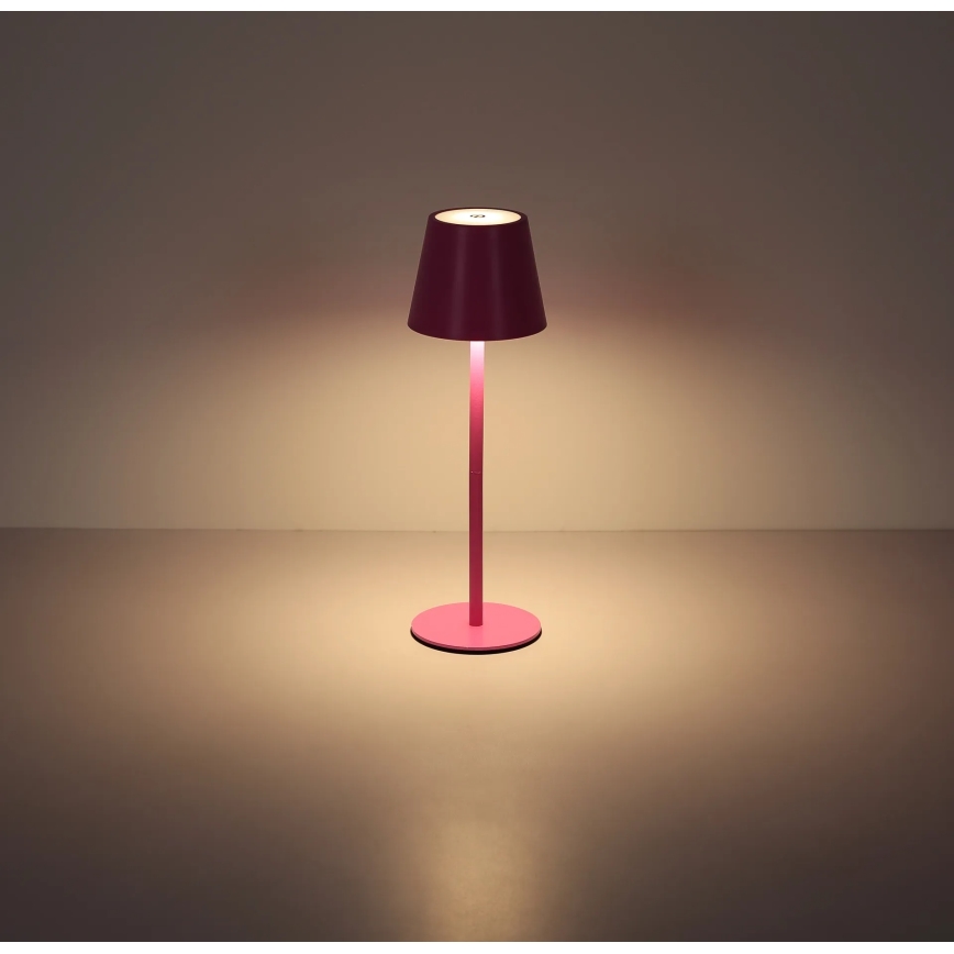 Globo - Dimbare oplaadbare LED-buitentafellamp met aanraakbediening 3-in-1 LED/3W/5V 3000/4000/5000K IP54 1800 mAh roze
