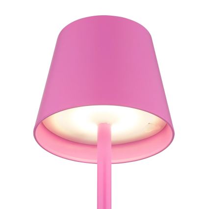 Globo - Dimbare oplaadbare LED-buitentafellamp met aanraakbediening 3-in-1 LED/3W/5V 3000/4000/5000K IP54 1800 mAh roze