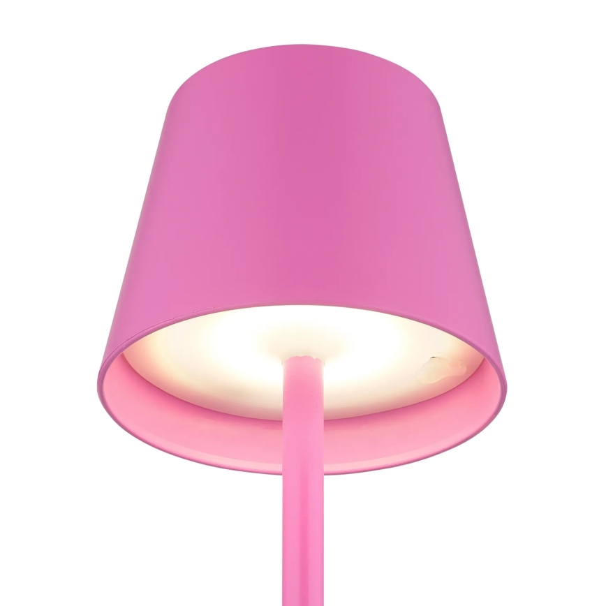 Globo - Dimbare oplaadbare LED-buitentafellamp met aanraakbediening 3-in-1 LED/3W/5V 3000/4000/5000K IP54 1800 mAh roze