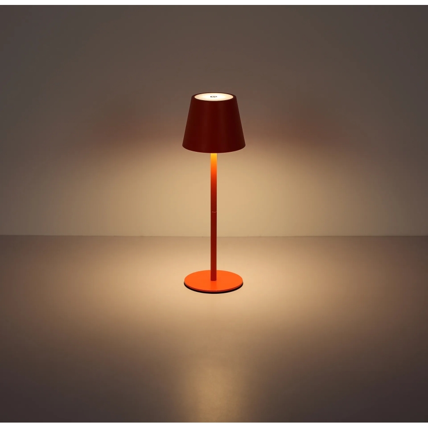 Globo - LED dimbare, aanraakgevoelige oplaadbare buitentafellamp 3-in-1 LED/3W/5V 3000/4000/5000K IP54 1800 mAh rood
