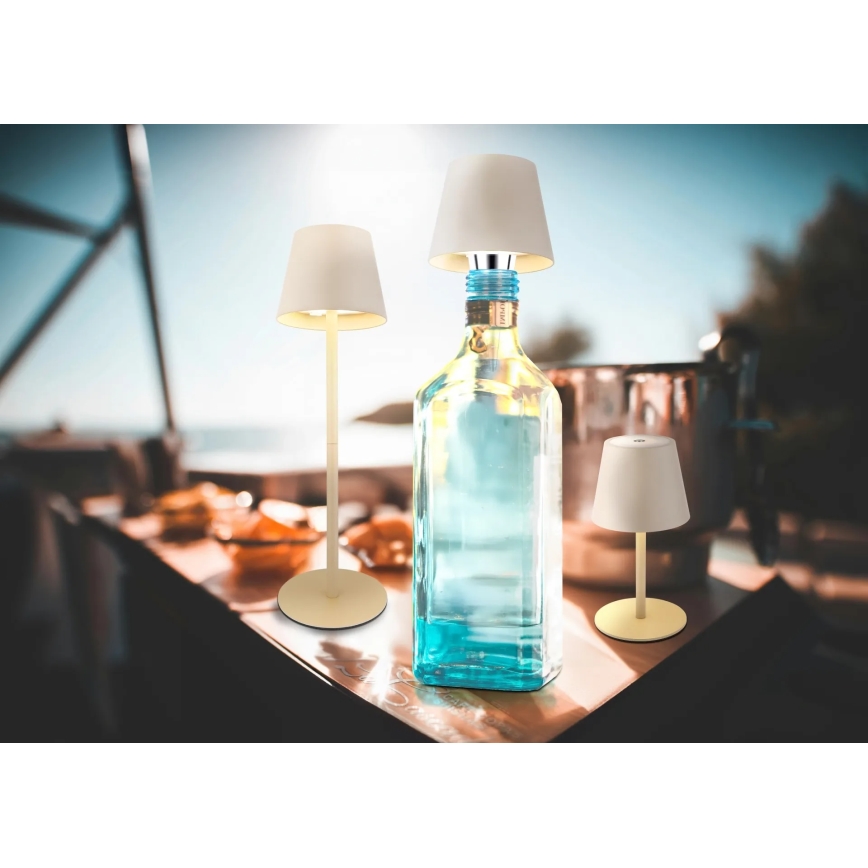 Globo - LED dimbare tafellamp voor buiten met aanraakbediening en oplaadbare batterij, 3-in-1 LED/3W/5V 3000/4000/5000K IP54 1800 mAh