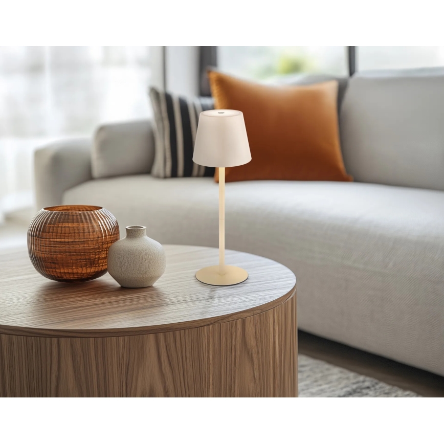 Globo - LED dimbare tafellamp voor buiten met aanraakbediening en oplaadbare batterij, 3-in-1 LED/3W/5V 3000/4000/5000K IP54 1800 mAh