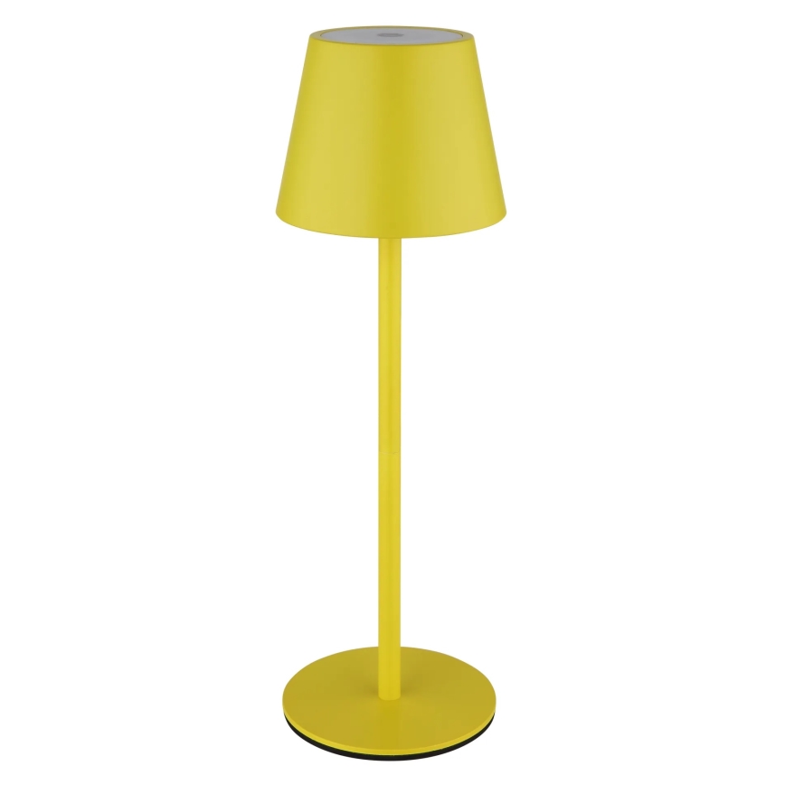 Globo - Dimbare, oplaadbare tafellamp voor buiten met aanraakbediening, 3-in-1, LED/3W/5V, 3000/4000/5000K, IP54, 1800 mAh, geel