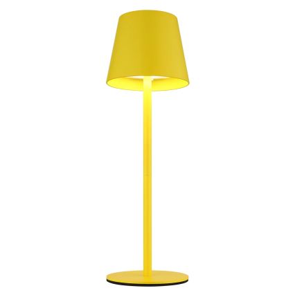 Globo - Dimbare, oplaadbare tafellamp voor buiten met aanraakbediening, 3-in-1, LED/3W/5V, 3000/4000/5000K, IP54, 1800 mAh, geel