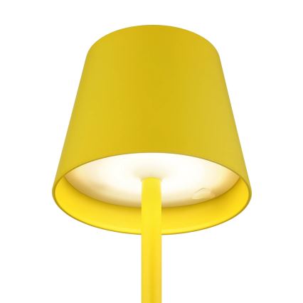 Globo - Dimbare, oplaadbare tafellamp voor buiten met aanraakbediening, 3-in-1, LED/3W/5V, 3000/4000/5000K, IP54, 1800 mAh, geel
