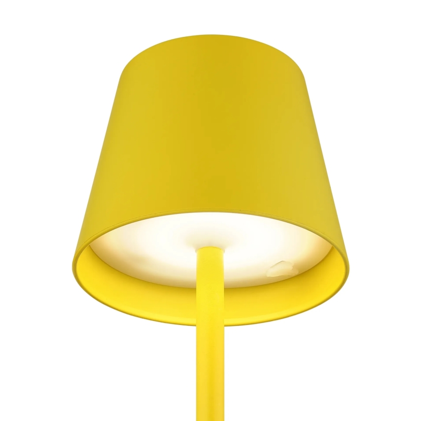 Globo - Dimbare, oplaadbare tafellamp voor buiten met aanraakbediening, 3-in-1, LED/3W/5V, 3000/4000/5000K, IP54, 1800 mAh, geel