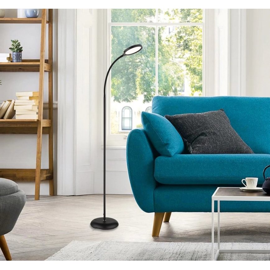 Globo - LED-dimbare vloerlamp met aanraakbediening, LED 8W, 230V, kleurtemperaturen 2700K/4000K/6500K, zwart