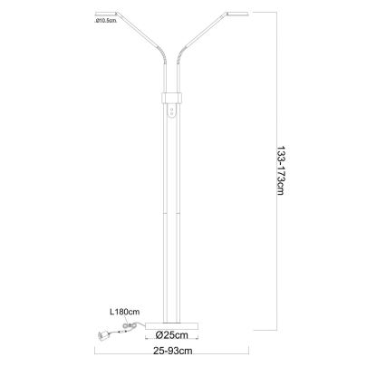 Globo - Dimbare LED-vloerlamp 2xLED/6,5W/230V 2700/3350/4000K beige