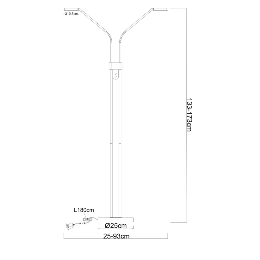 Globo - Dimbare LED-vloerlamp 2xLED/6,5W/230V 2700/3350/4000K beige