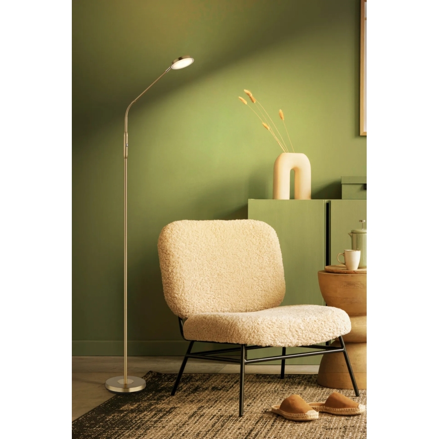 Globo - LED dimbare vloerlamp met touchbediening LED/6,5W/230V 2700/3350/4000K messing