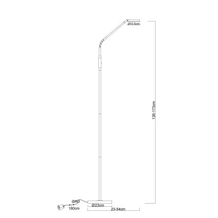 Globo - Dimbare aanraak-LED-vloerlamp LED/6,5W/230V 2700/3350/4000K mat chroom