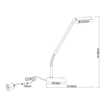 Globo - LED dimbare tafelamp met aanraakbediening LED/6,5W/230V 2700/3350/4000K mat chroom