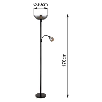 Globo - Staande lamp 1xE27/60W/230V + 1xE14/40W