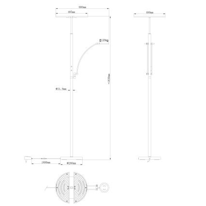 Globo - dimbare LED-vloerlamp LED/40W/230V + LED/5,5W 2700/4000/6000K mat chroom