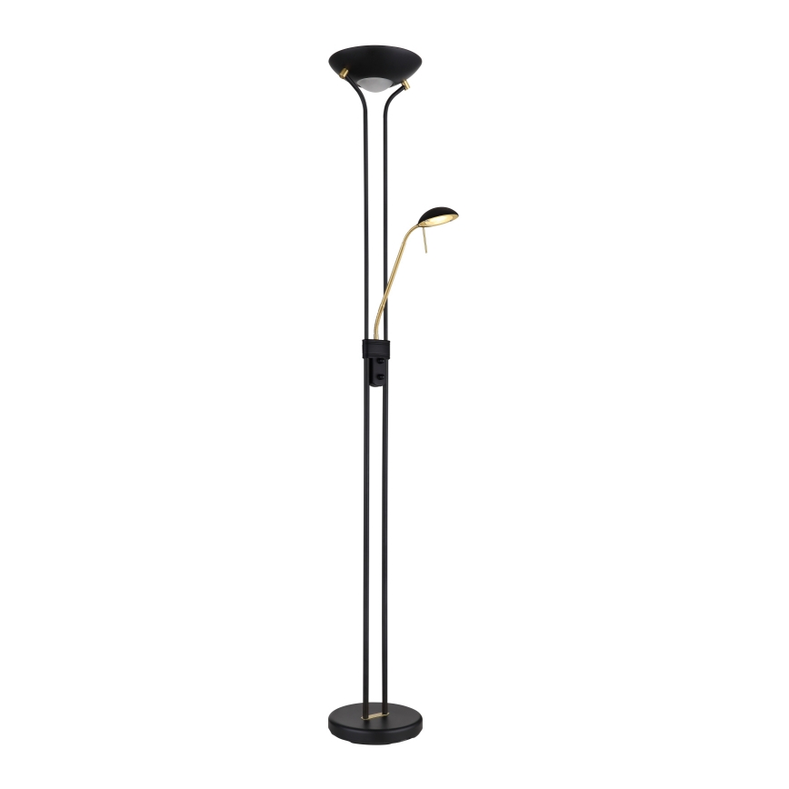 Globo - LED dimbare vloerlamp LED/20W/230V + LED/5,5W 3000K zwart/goud