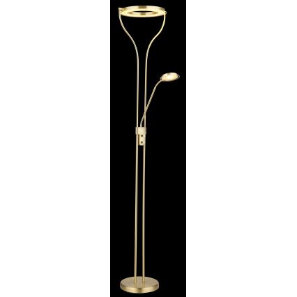 Globo - Dimbare LED-vloerlamp LED/20W/230V + LED/4W 3000K messing