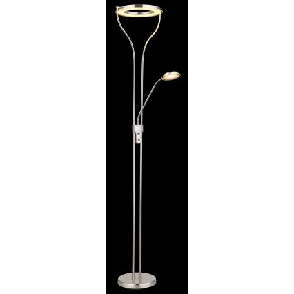 Globo - LED Dimbare vloerlamp LED/20W/230V + LED/4W 3000K mat chroom