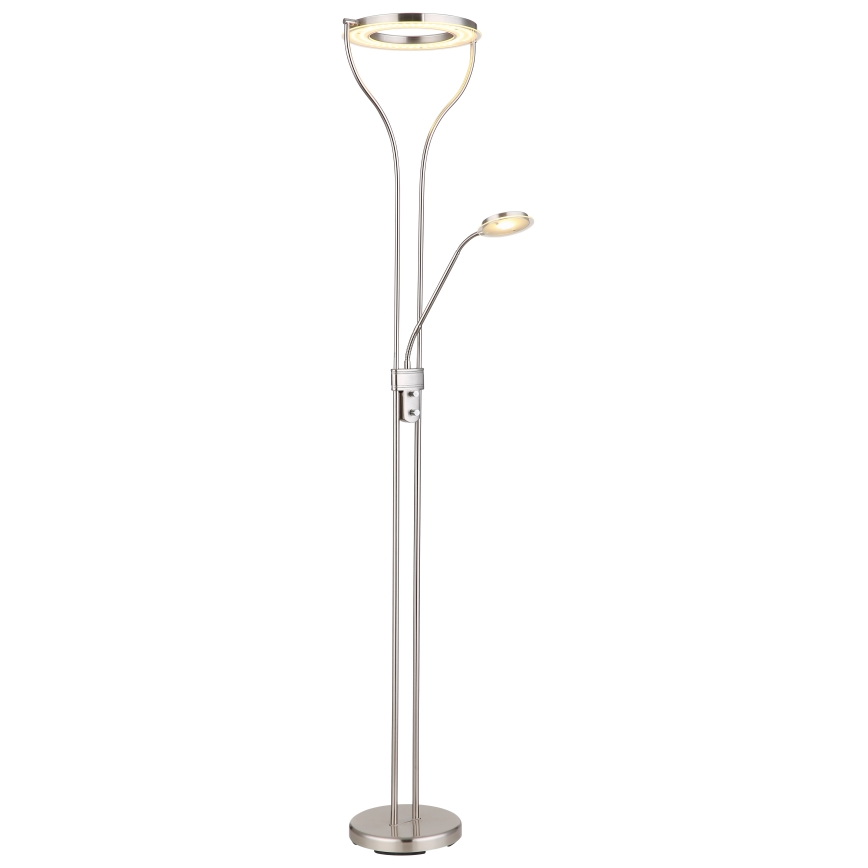 Globo - LED Dimbare vloerlamp LED/20W/230V + LED/4W 3000K mat chroom