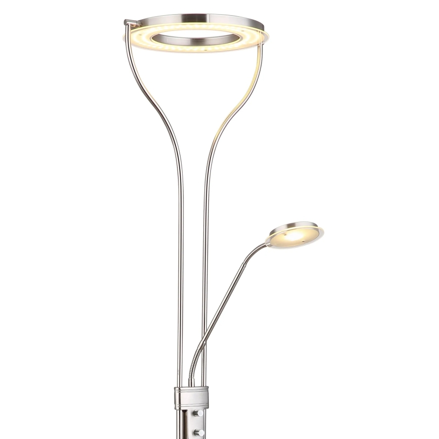 Globo - LED Dimbare vloerlamp LED/20W/230V + LED/4W 3000K mat chroom