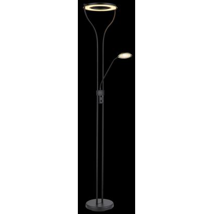 Globo - Dimbare LED-vloerlamp LED/20W/230V + LED/4W 3000K zwart
