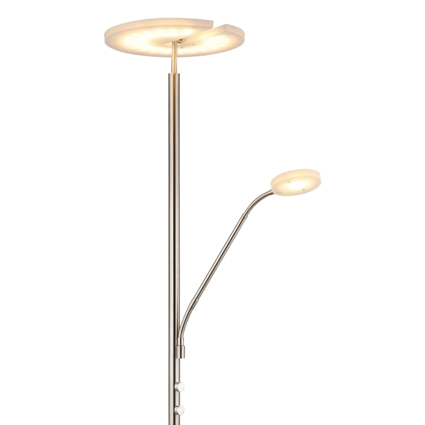 Globo - Dimbare LED-vloerlamp LED/28W/230V + LED/5W 3000K glanzend chroom