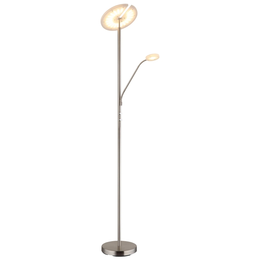 Globo - Dimbare LED-vloerlamp LED/28W/230V + LED/5W 3000K glanzend chroom