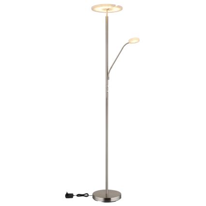 Globo - Dimbare LED-vloerlamp LED/28W/230V + LED/5W 3000K glanzend chroom