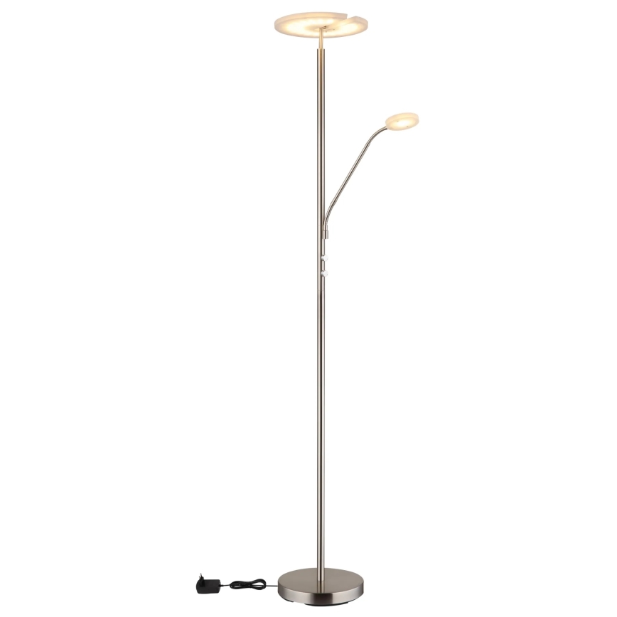 Globo - Dimbare LED-vloerlamp LED/28W/230V + LED/5W 3000K glanzend chroom