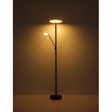 Globo - LED dimbare vloerlamp LED/28W/230V + LED/5W 3000K zwart