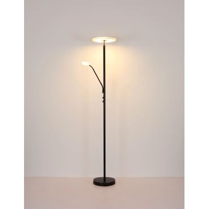 Globo - LED dimbare vloerlamp LED/28W/230V + LED/5W 3000K zwart