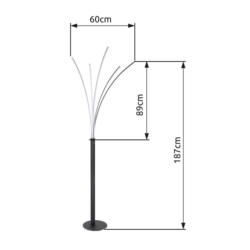 Globo - Dimbare LED-vloerlamp met aanraakbediening LED/36W/230V zwart