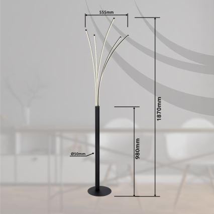 Globo - Dimbare vloerlamp LED/36W/230V 3000-6000K Wi-Fi Tuya + afstandsbediening