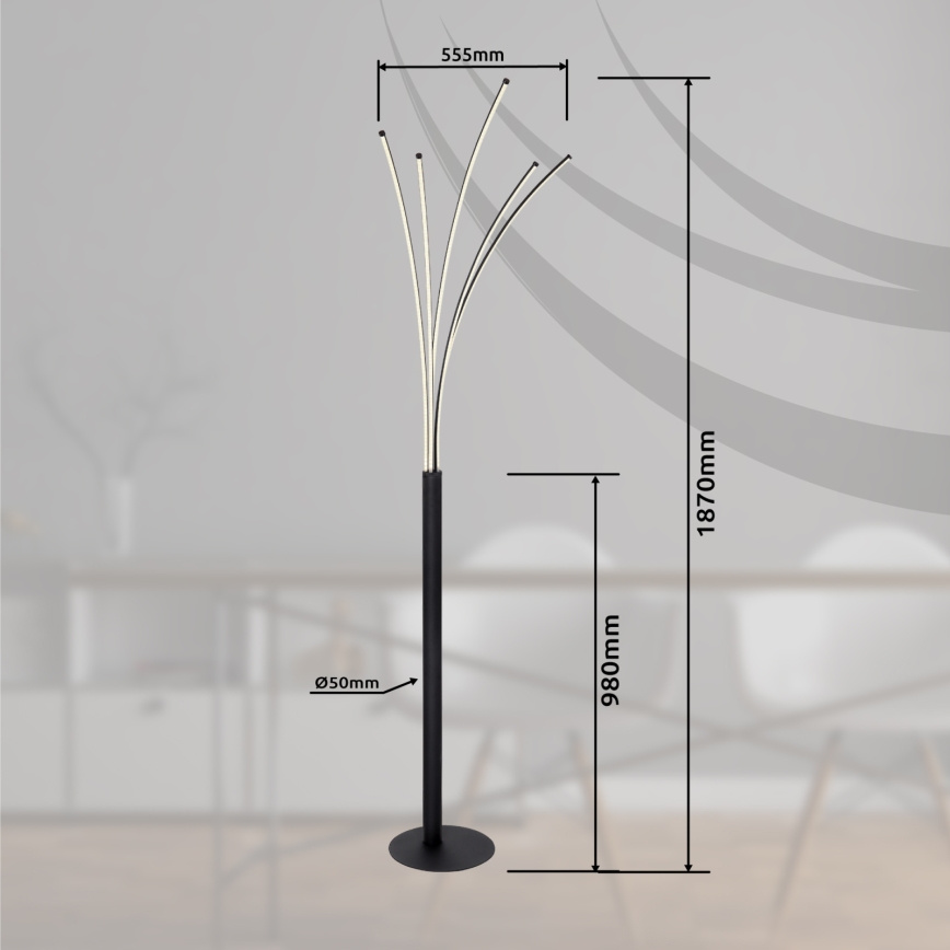 Globo - Dimbare vloerlamp LED/36W/230V 3000-6000K Wi-Fi Tuya + afstandsbediening