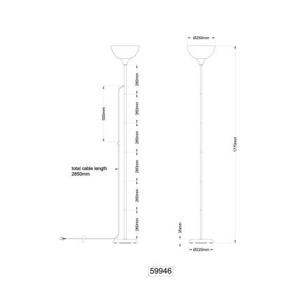 Globo - Staande lamp 1xE27/60W/230V