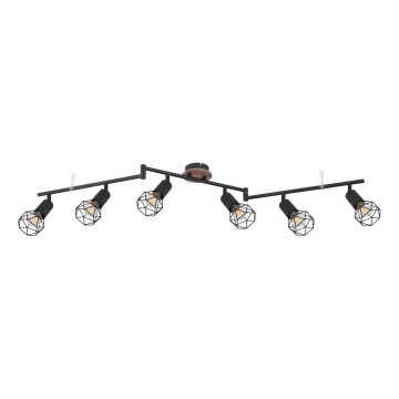 Globo - 6-lichts plafondspot 6xE14/40W/230V zwart/bruin
