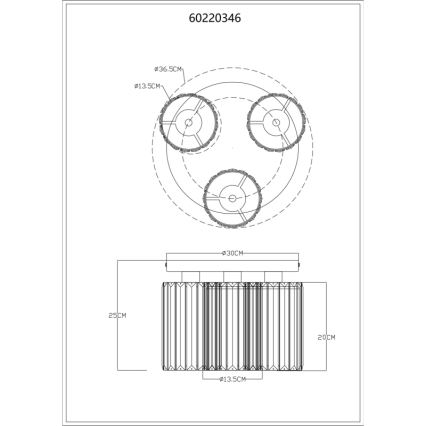 Globo - Plafondlamp 3xE27/60W/230V diameter 35 cm