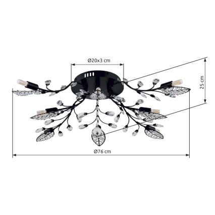 Globo - Plafondlamp 8x G9 / 5 W / 230 V, Ø 76 cm