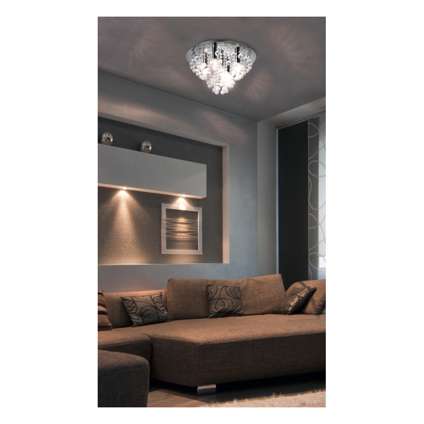 Globo - Plafondlamp 5xE14/40W/230V diameter 46 cm glanzend chroom