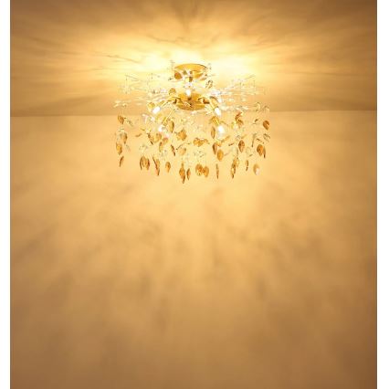Globo - Kroonluchter aan stang 8xG9/8W/230V goud